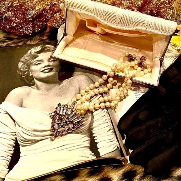 ♥️ Vintage Beaded evening clutch purse 1950s/60s, Walborg made in Japan - Picture 10 of 13